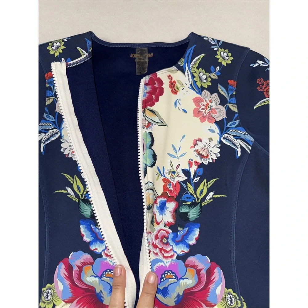 Johnny‎ Was One Piece Swimsuit SZ Large Neoprene Surf  Tropical Floral Wetsuit